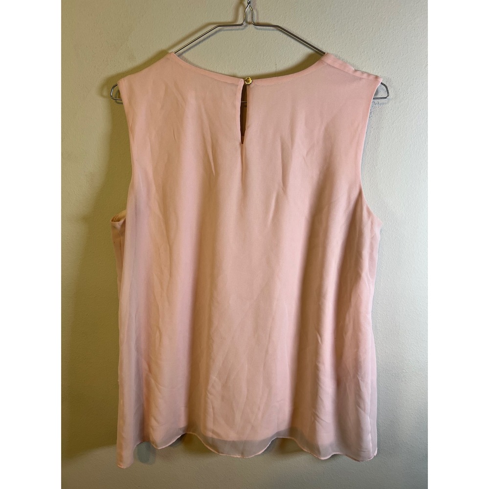 Calvin Klein Womens Blouse Layered Hem Pink Medium - Picture 3 of 6